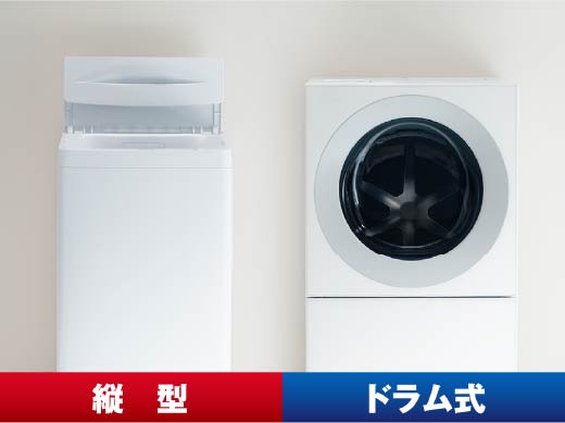 縦型・ドラム式どちらも対応さらに、12kgまでの洗濯機OK