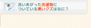 洗いあがった洗濯物についている黒いクズはなに? 洗いあがった洗濯物についている黒いクズはなに?